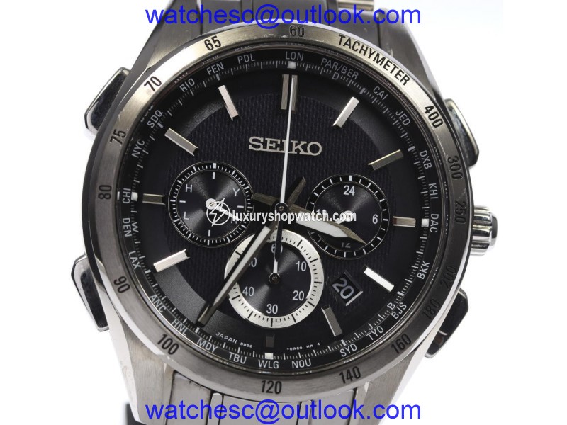 Seiko Brightz SAGA198 8B92-0AB0 Stainless Steel 43mm Mens Watch Seiko