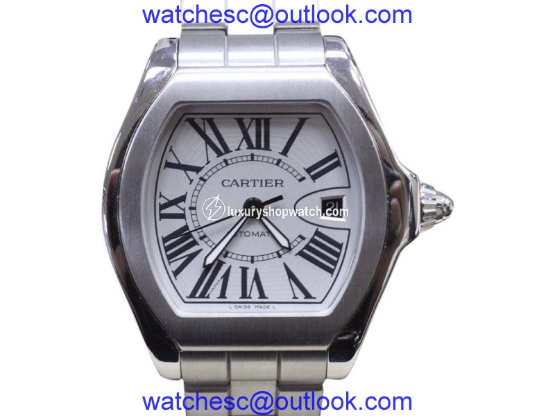 Cartier Roadster 3312 Stainless Steel & Silver Dial 45.6mm Mens Watch CARTIER