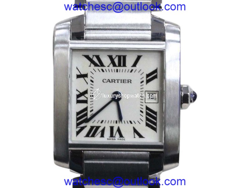 Cartier Tank Francaise 2465 Stainless Steel & Silver Dial 25mm Unisex Watch CARTIER
