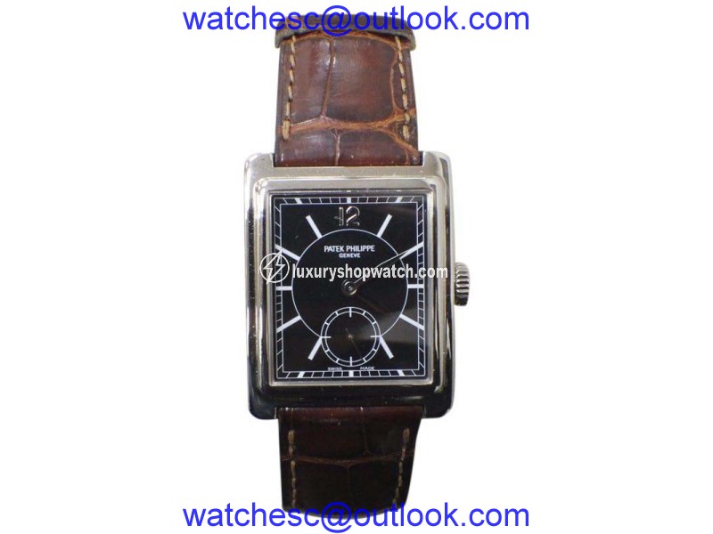 Patek Philippe Gondolo 5010G 18K White Gold & Black Dial 25mm Mens Watch Patek Philippe