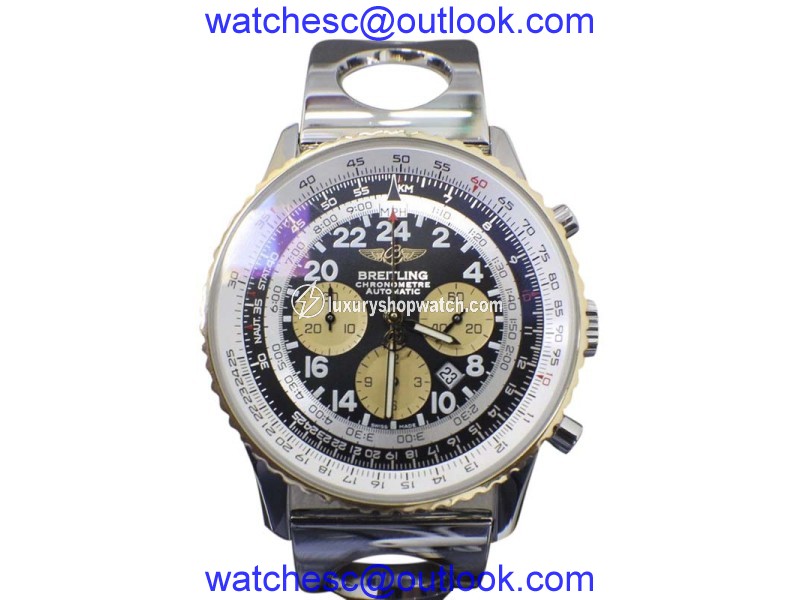 Breitling Navitimer Cosmonaute D22322 18K Yellow Gold & Stainless Steel 43mm Mens Watch Breitling