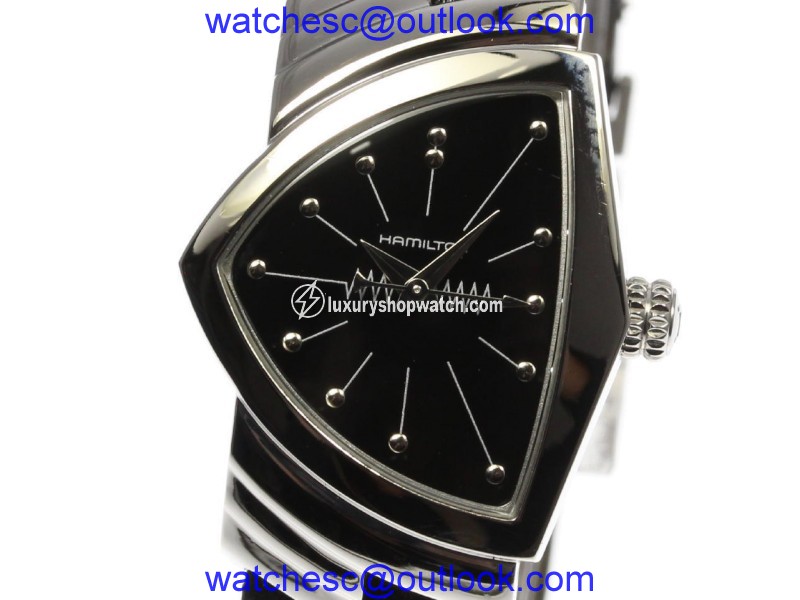 Hamilton Ventura H242112 Stainless Steel and Leather Quartz 24mm Womens Watch Hamilton