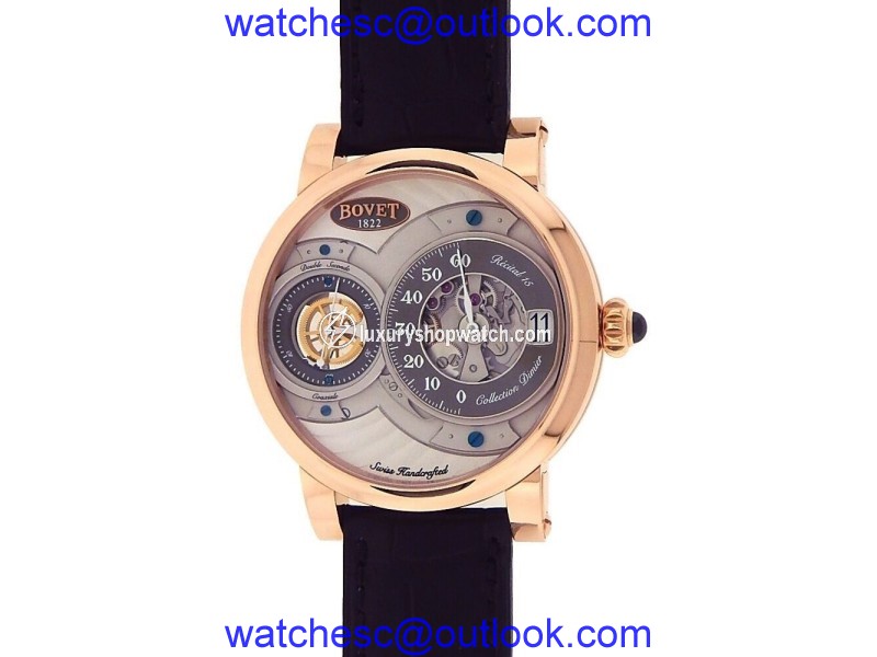 Bovet Dimier Recital 15 R150005 18K Rose Gold Grey Dial Mechanical 42mm Mens Watch Bovet