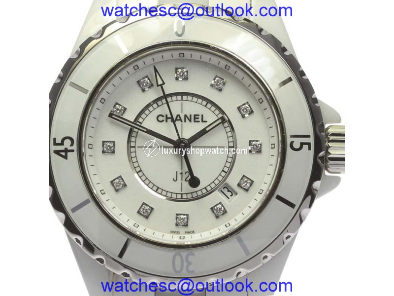 Chanel J12 H1628 Stainless Steel / Ceramic with 12P Diamond Quartz 33mm Womens Watch Chanel