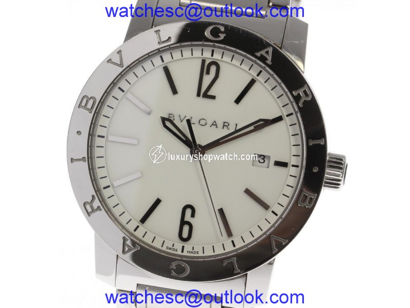 Bulgari BB41S Stainless Steel with White Dial Automatic 41mm Mens Watch Bulagri