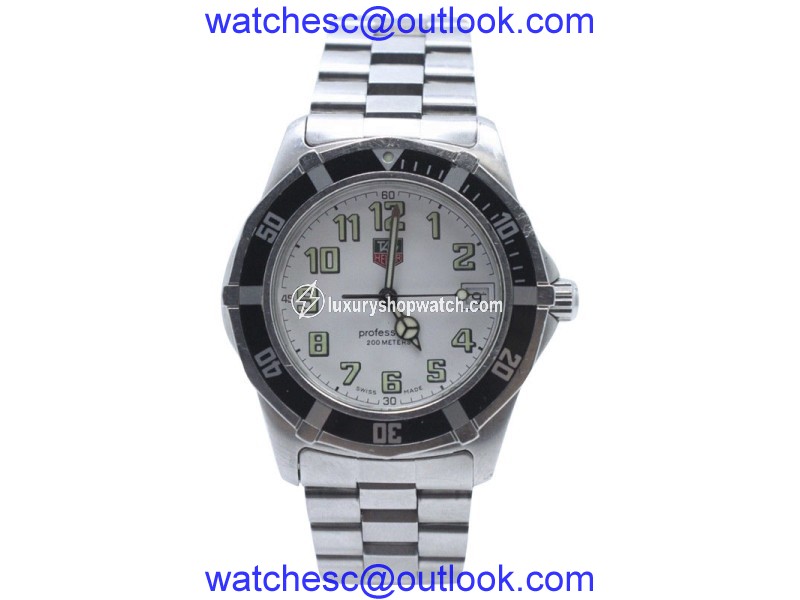 Tag Heuer Professional WM1111 Stainless Steel with White Dial 39mm Mens Watch Tag Heuer