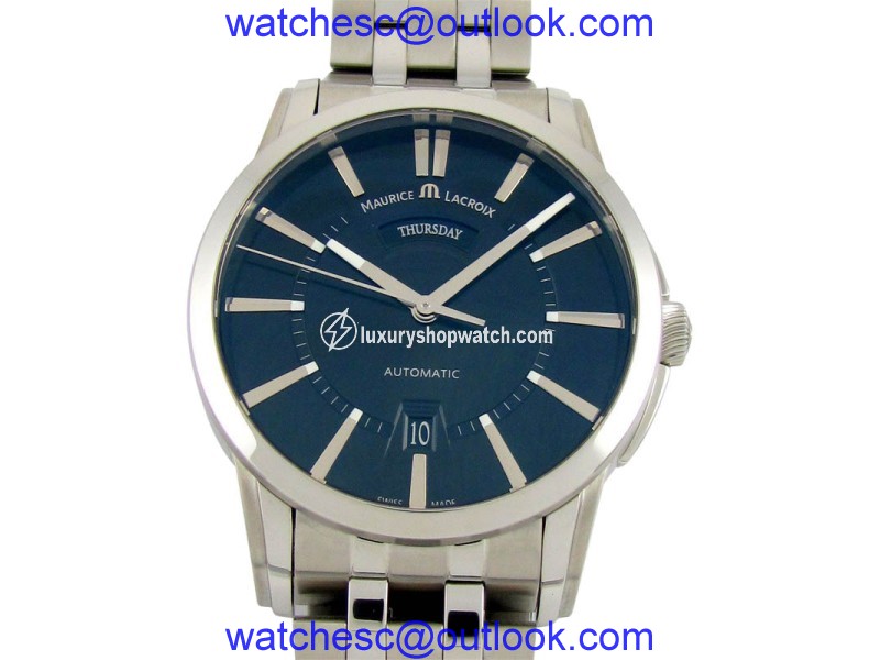 Maurice Lacroix Pontos PT6158-SS002-33E-1 Day/Date Black 40mm Mens Watch MAURICE LACROIX
