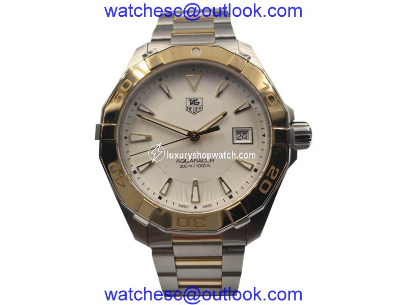 Tag Heuer Aquaracer WAY1151 Stainless Steel & Yellow Gold Quartz 40.5mm Mens Watch TAG Heuer