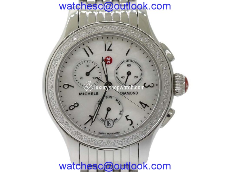 Michele Jetway 2 MW23A01A1025 Stainless Steel Quartz 35mm Womens Watch Michele