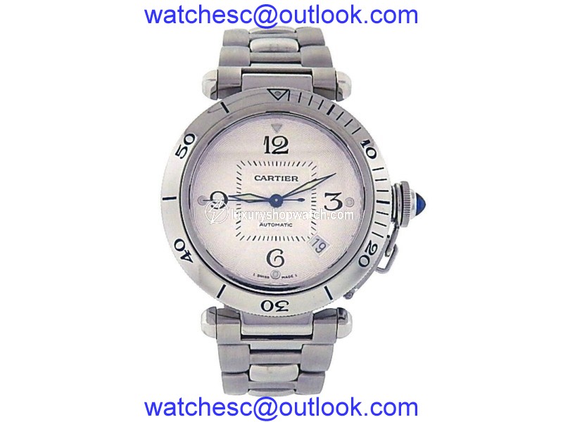 Cartier Pasha 2379 Stainless Steel with Silver Dial Automatic 38mm Mens Watch Cartier