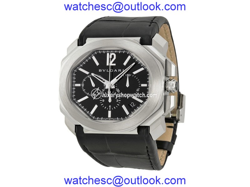 Bulgari OCTO Steel Chronograph 41mm Black Mens Watch BGO41BSLDCH Bulgari"