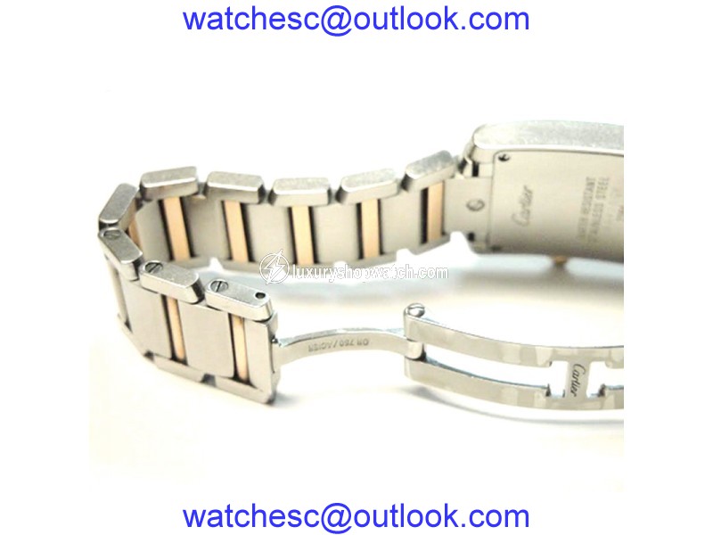 Cartier Tank Francaise 18k Rose Gold & Steel Pink Mother-of-Pearl Ladies Watch Cartier
