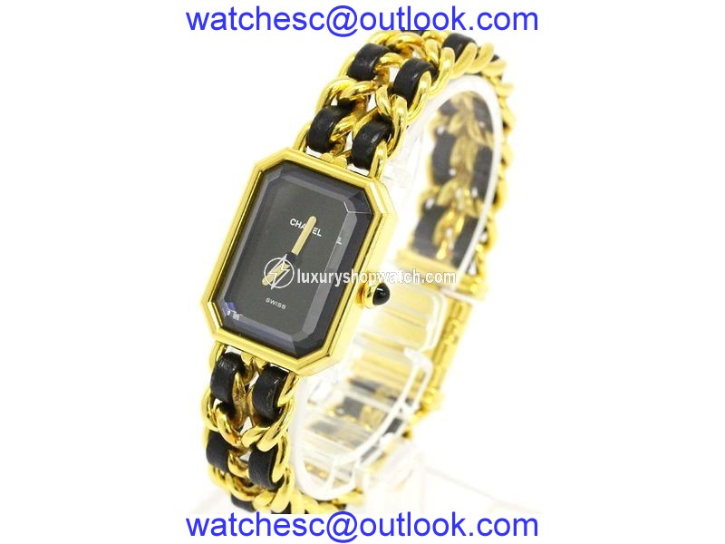 Chanel Premiere Gold Plated Leather Quartz Womens Watch Chanel