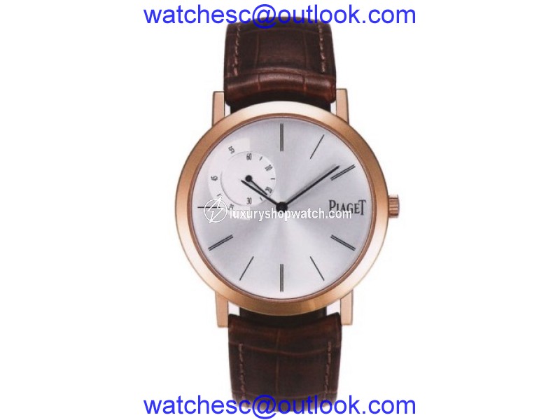 Piaget Altiplano Mechanical Silver Dial Brown Leather Watch Piaget
