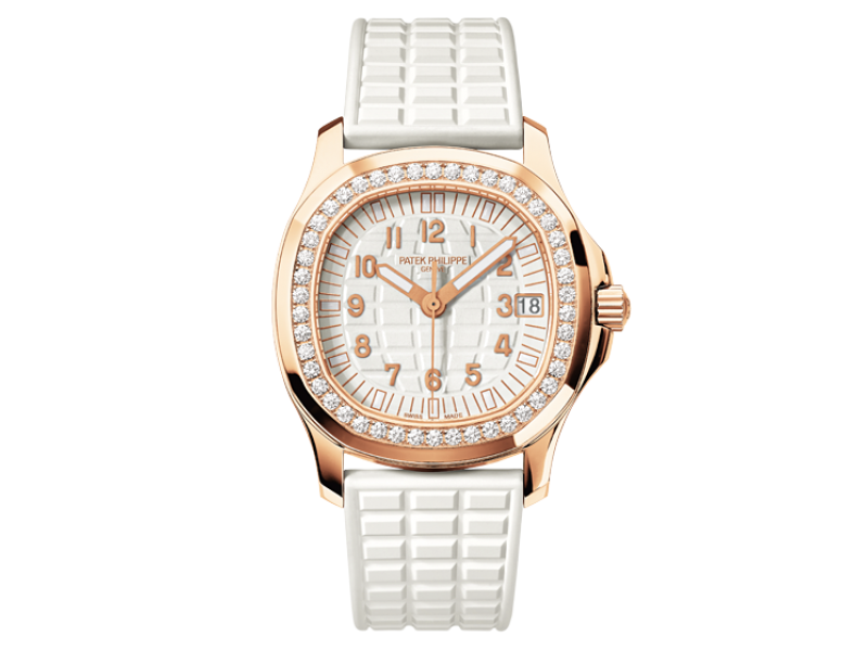 Patek Philippe Aquanaut 5068R-010 18K Rose Gold Rubber & Diamond 35.60mm Watch Patek Philippe