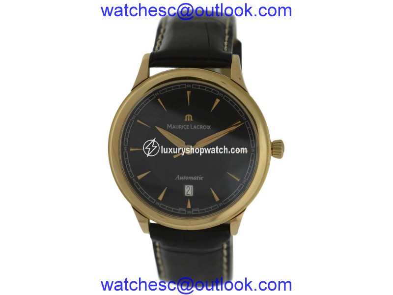 Maurice Lacroix Masterpiece 18K Rose Gold & Leather 40mm Watch Maurice Lacroix