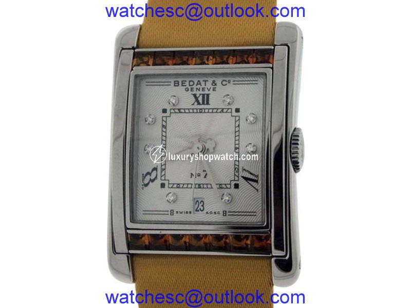 Bedat & Co. No.7 Stainless Steel With Orange Sapphires & Diamonds Womens Watch Bedat & Co