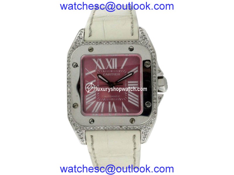 Cartier Santos 100 W20133X8 Stainless Steel Diamond Unisex Watch Cartier