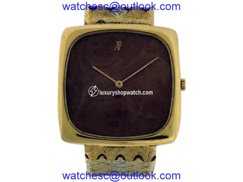 Audemars Piguet Classique 18K Yellow Gold & Wood Dial Mens Vintage Watch| Audemars Piguet