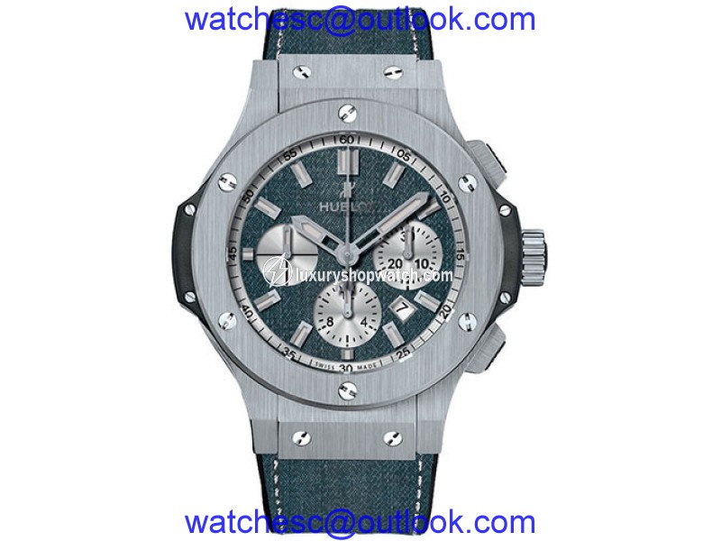 Hublot Big Bang Evolution 301.SX.2710.NR.JEANS Satin-Finished Stainless Steel & Denim Automatic 44mm Mens Watch Hublot