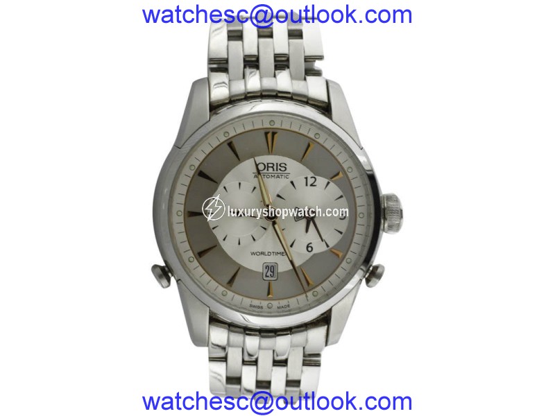 Oris Artelier Worldtimer Stainless Steel and Rose Gold Mens Watch Oris