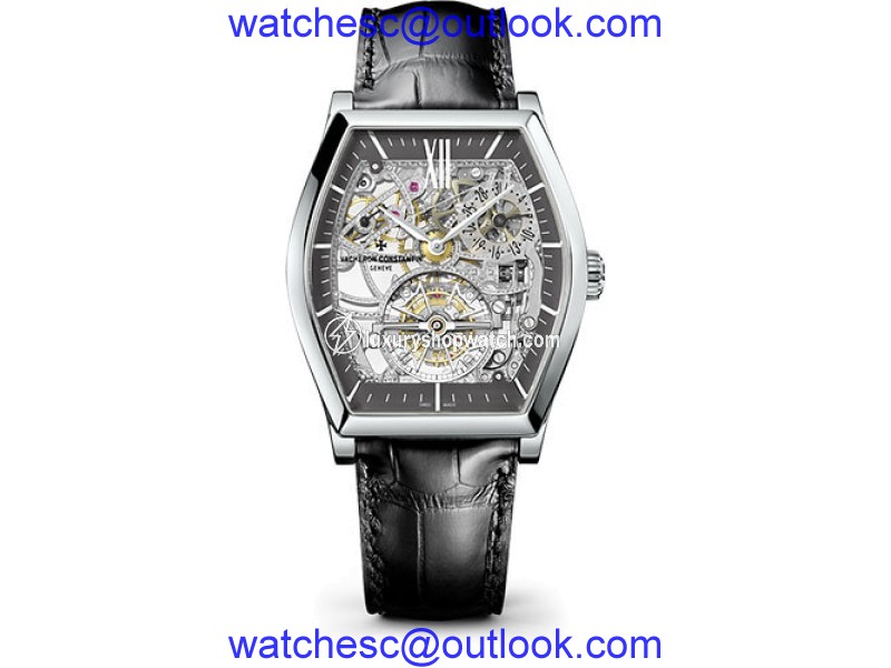 Vacheron Constantin Malte 30135/000P-9842 Platinum & Leather with Skeleton Dial 48.24mm Mens Watch Vacheron Constantin