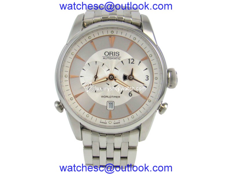 Oris World Timer 690-7581-4051MB Automatic Stainless Steel 42mm Mens Watch Oris