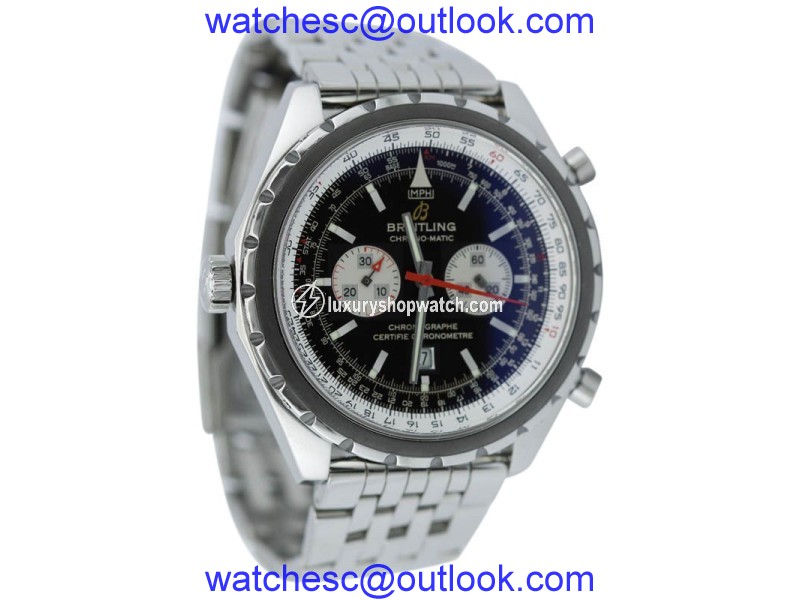 Breitling Chronomatic Chronograph Black Dial On Bracelet A41360 Breitling