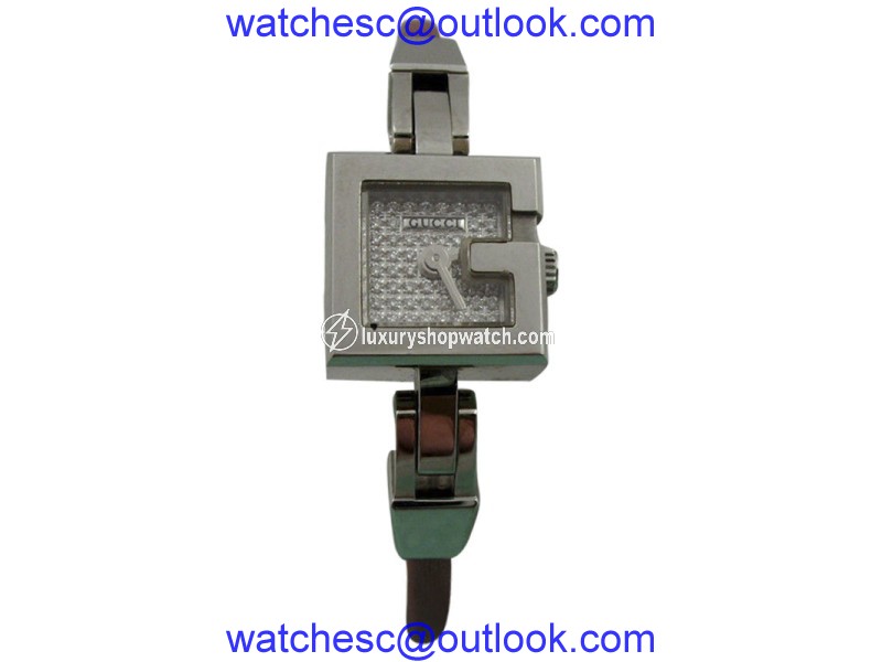 Gucci 102 Mini G Stainless Steel Diamond Pave Dial Swiss Womens Watch Gucci