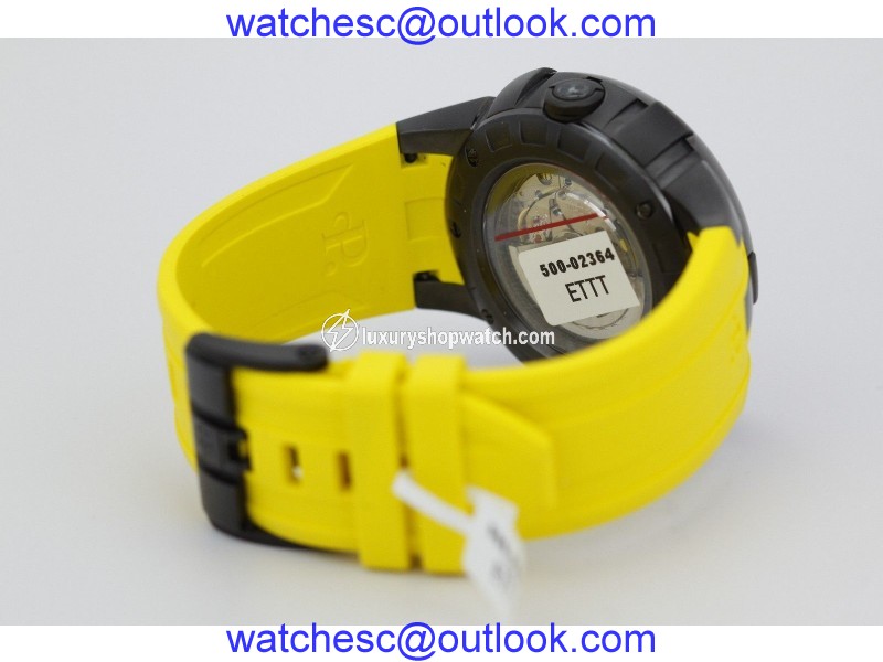 Perrelet Turbine Racing XL A1051/7 Black Dial Yellow Strap Mens Watch Perrelet