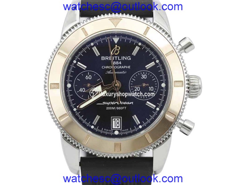 Breitling Superocean Heritage U23370 Rose Gold Bezel Rubber Strap Watch Breitling
