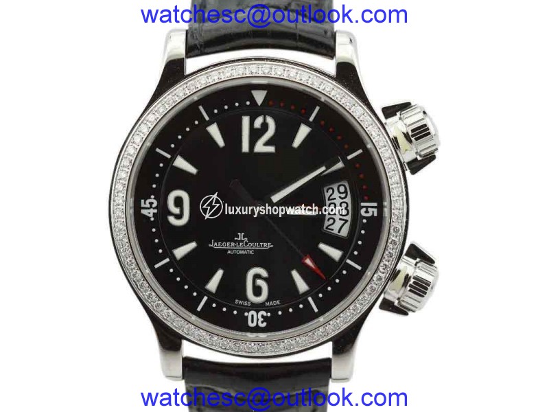 Jaeger LeCoultre Master Compressor 148.8.60 Stainless Steel & Leather wDiamond Automatic 37mm Womens Watch Jaeger LeCoultre
