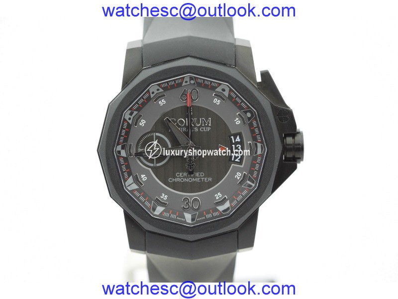 Corum Admirals Cup 961.101.94/F371 AN12 Stainless Steel & Rubber Mono Pusher Chronograph 44mm Mens Watch Corum