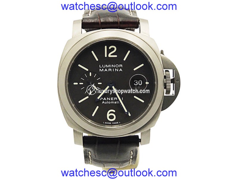 Panerai Luminor PAM240 Titanium & Leather Automatic Brown Dial 44.5mm Mens Watch Panerai