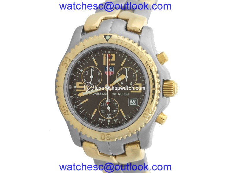 Tag Heuer Link Calibre S CT1150 18K Yellow Gold & Stainless Steel 42mm Mens Watch Tag Heuer