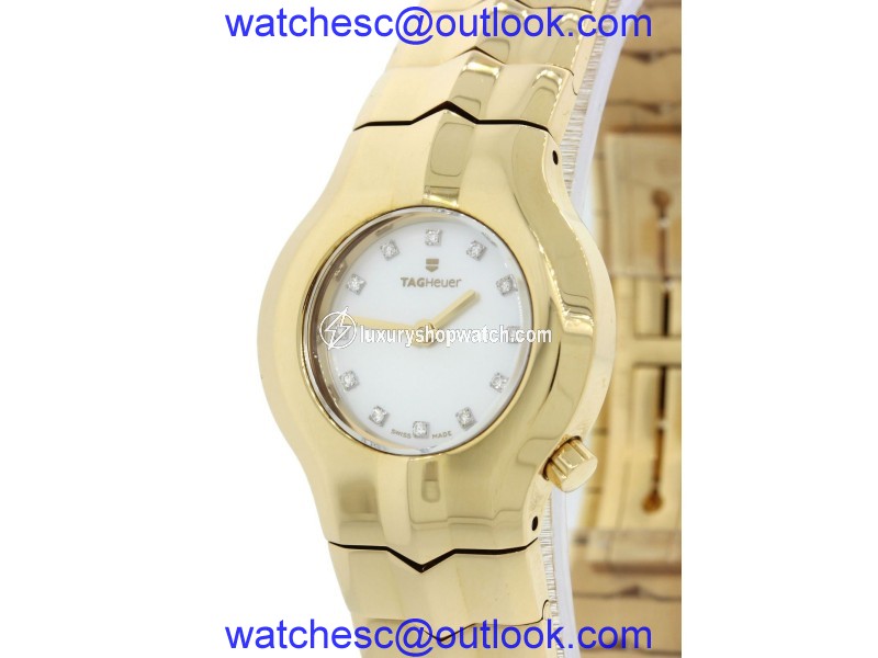 Tag Heuer Alter Ego WP1443 18K Yellow Gold Diamond Mother of Pearl 25mm Womens Watch Tag Heuer