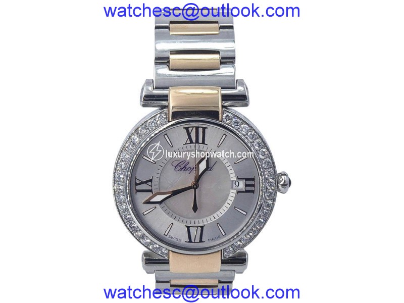 Chopard Imperiale Stainless Steel & 18K Rose Gold Quartz Diamond Bezel 36mm Womens Watch Chopard