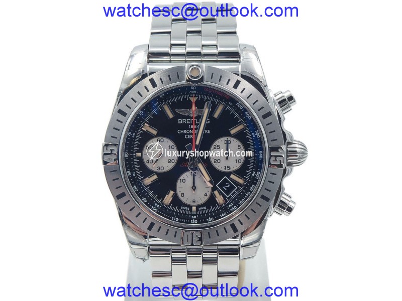 Breitling Chronomat 01 AB0115 Black Dial Stainless Steel 44mm Mens Watch Breitling