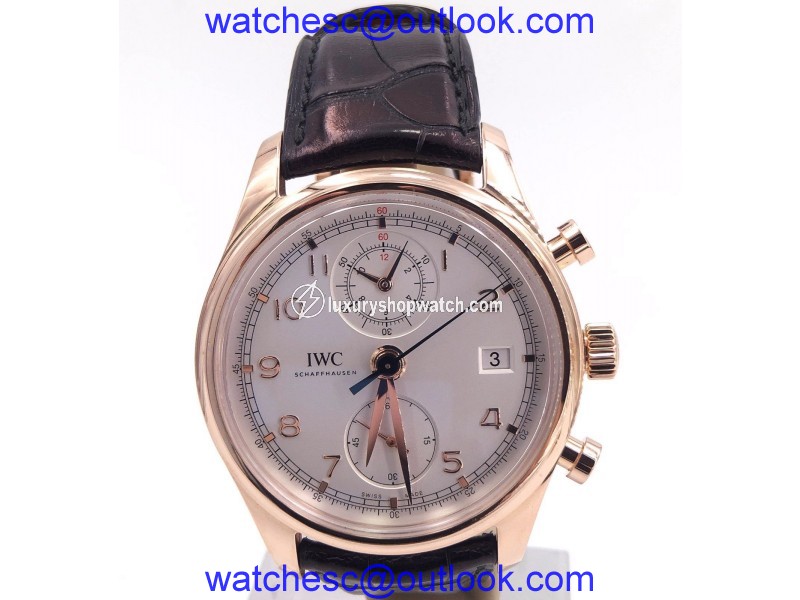 IWC Portuguese IW390402 18K Rose Gold / Leather Automatic 42mm Mens Watch IWC