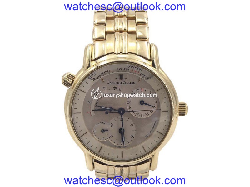 Jaeger LeCoultre Master Geographic 169.1.92 18K Yellow Gold 38mm Mens Watch Jaeger-LeCoultre