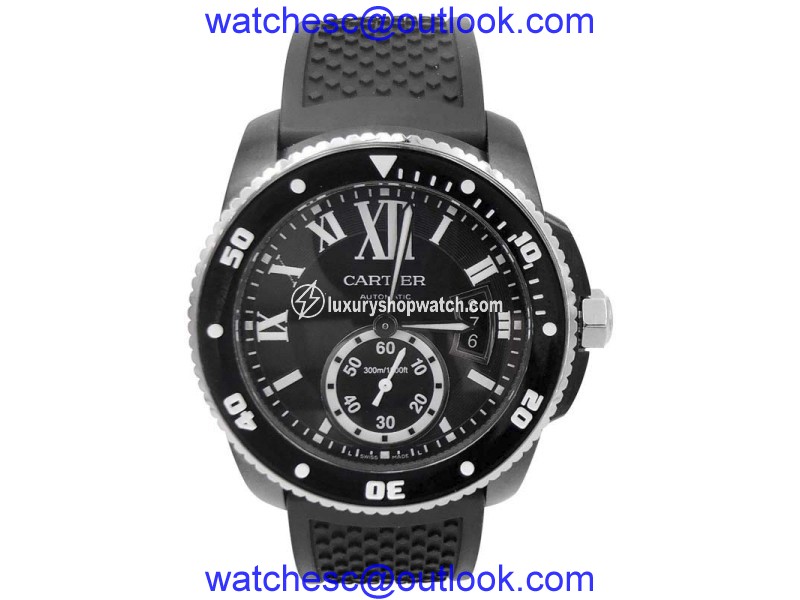Cartier Calibre De Cartier WSCA0006 ADLC Coated Stainless Steel Automatic 42mm Mens Watch Cartier