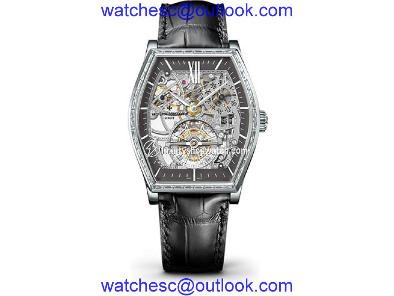 Vacheron Constantin Malte 30635/000P-9842 Platinum & Leather with Slate Dial 48.24mm Mens Watch Vacheron Constantin