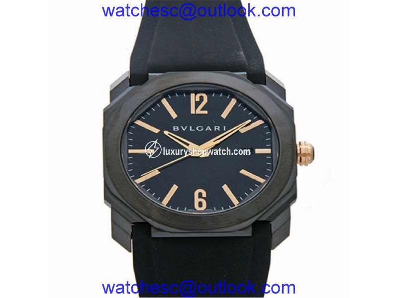 Bulgari OCTO Ultranero Black Steel DLC Date Mens Watch BGO41BBSVD Bulgari"
