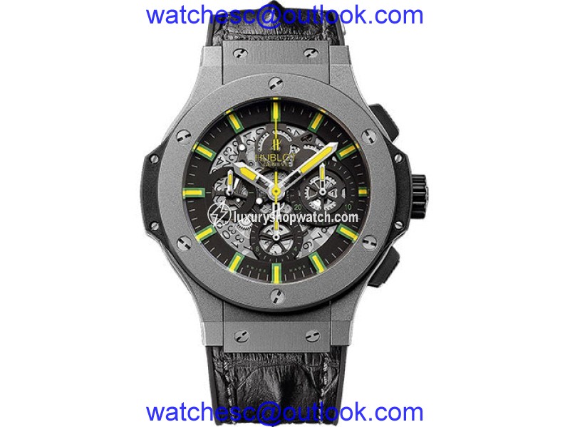 Hublot Oscar Niemeyer 311.AI.1149.HR.NIE11 Micro-Blasted Tantalum / Black Leather with Skeleton Dial 44mm Mens Watch Hublot
