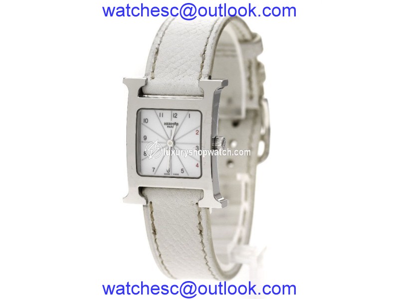 Hermes H Watch HH1.210 Stainless Steel & Leather 21mm Womens Watch Hermes