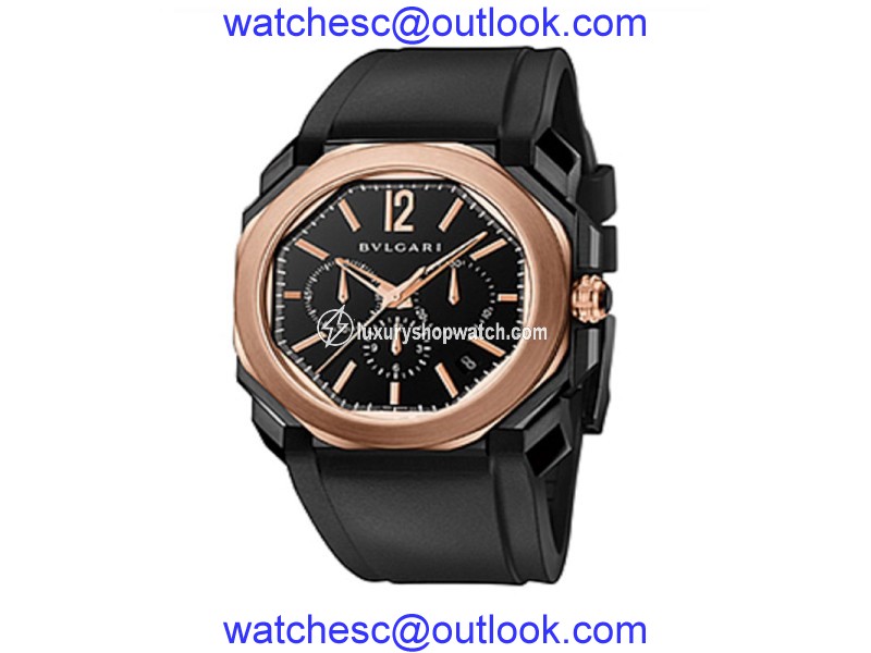 Bulgari OCTO Velocissimo Pink Gold Chrono Date Mens Watch BGO41BBSPGVDCH Bulgari"