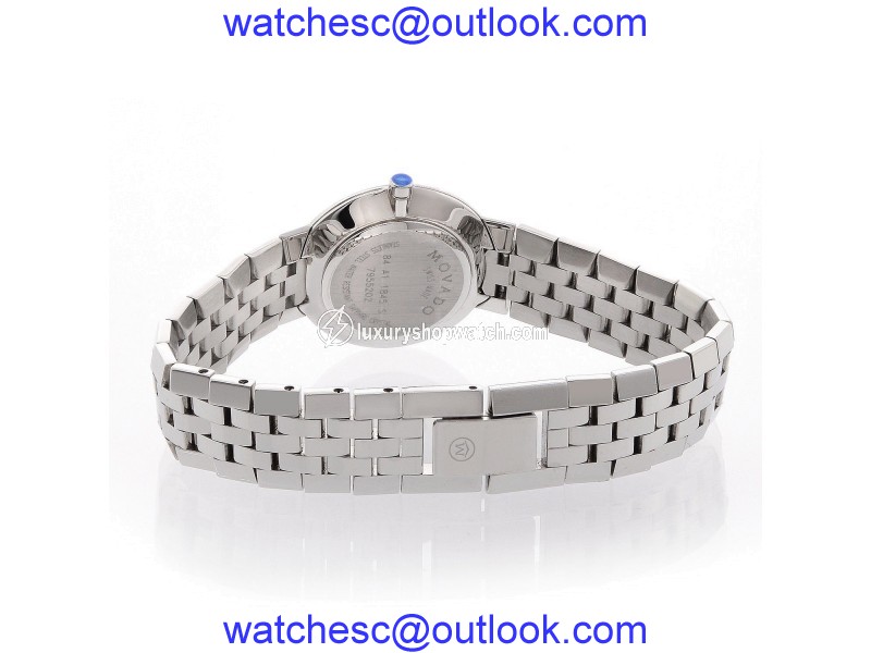 Movado 84 a1 1845s Diamond Bezel Mother of Pearl Stainless Quartz Watch Movado