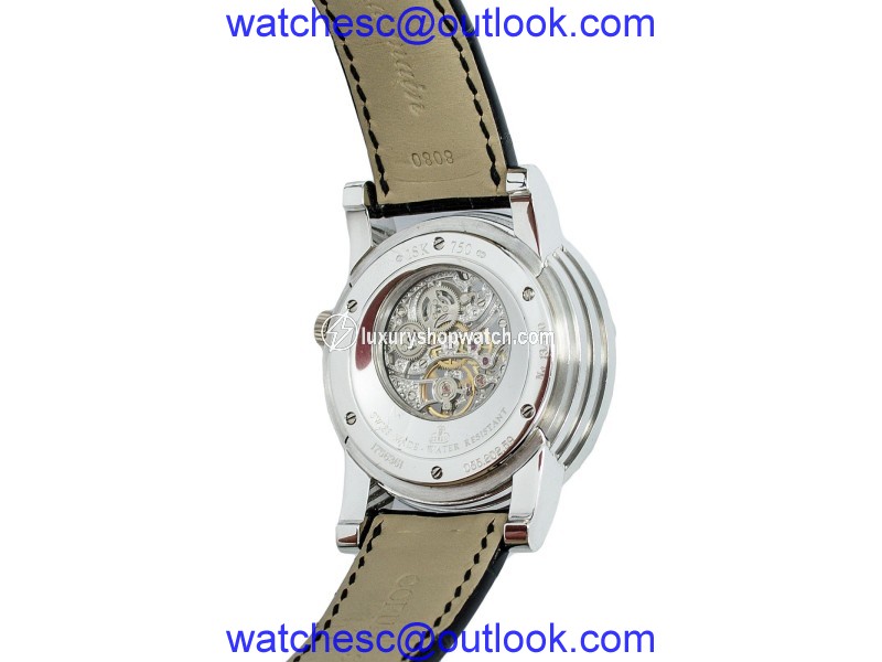 Corum 1756361 18K White Gold Original Leather Band Skeleton Back Automatic Mens Watch Corum
