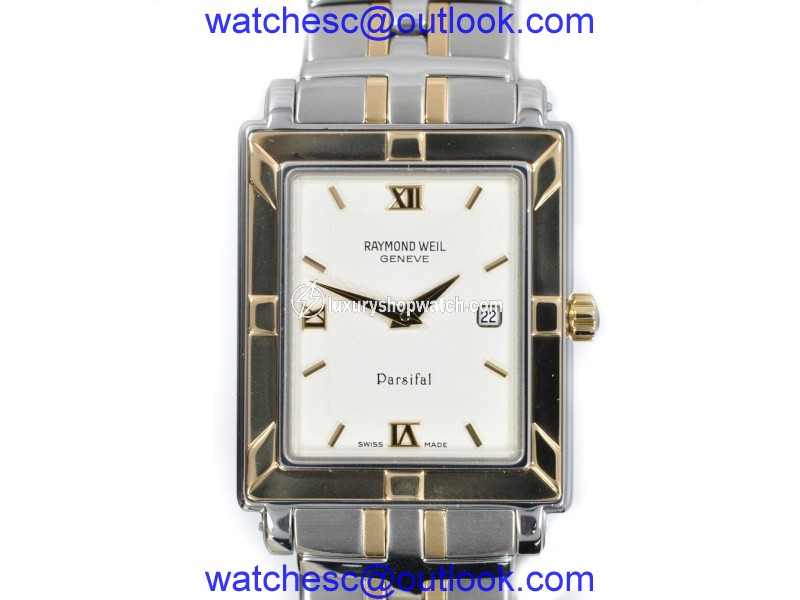 Raymond Weil Parsifal 9330 Two-Tone Stainless Steel White Dial Quartz Mens Watch Raymond Weil