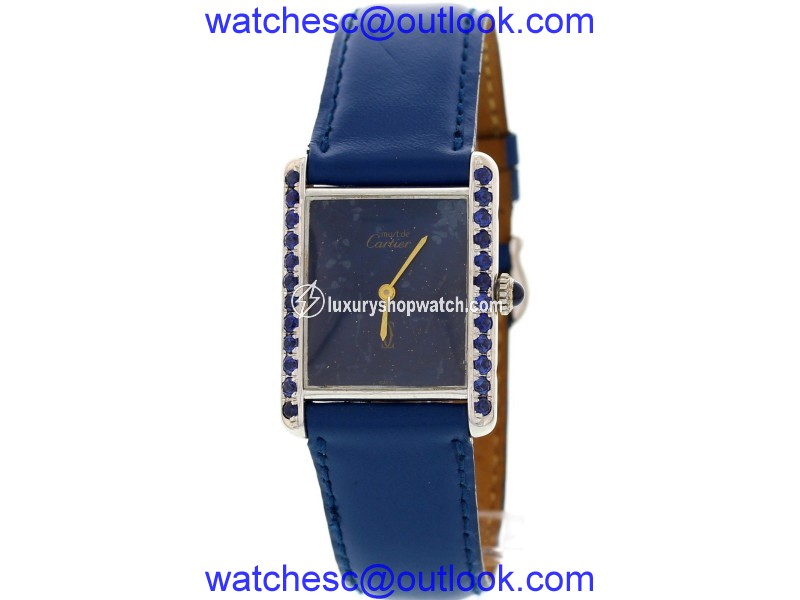 Cartier Argent and Blue Sapphire Womens Watch| Cartier